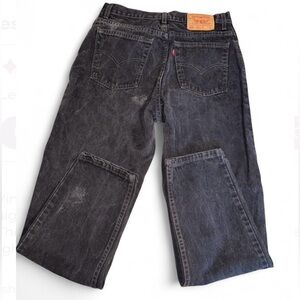 Vintage 90s Levi’s 550 Women’s Relaxed Fit Black Denim High-Waisted Acid Wash